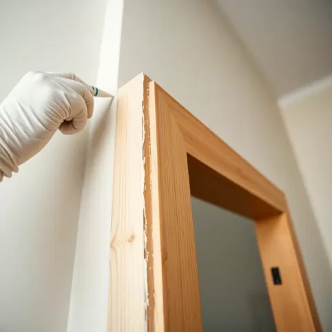 Obróbka ościeżnic drzwi wewnętrzne wykończenie